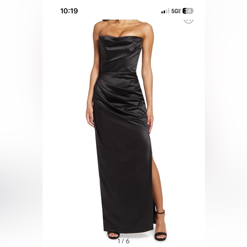 House of CB Black Strapless Maxi Dress